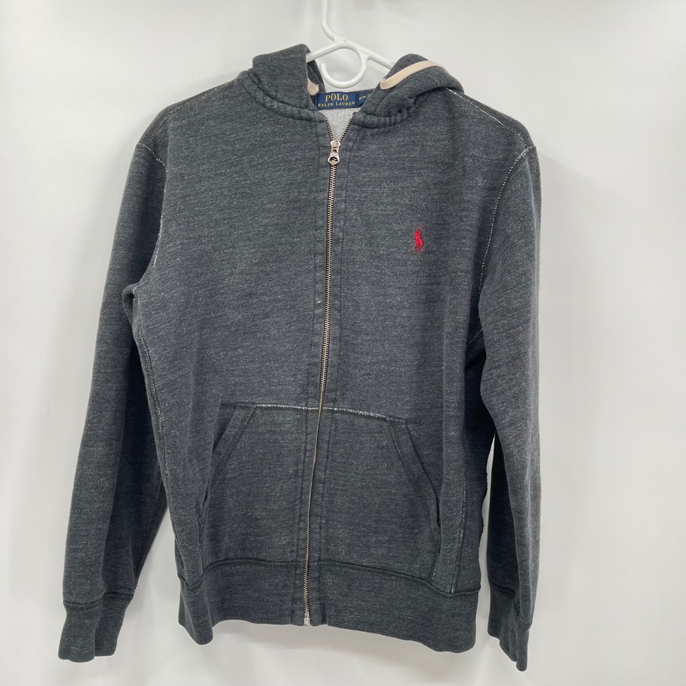 Polo Ralph Lauren Kids Gray Full Zip Hoodie Sweatshirt‎ Size M